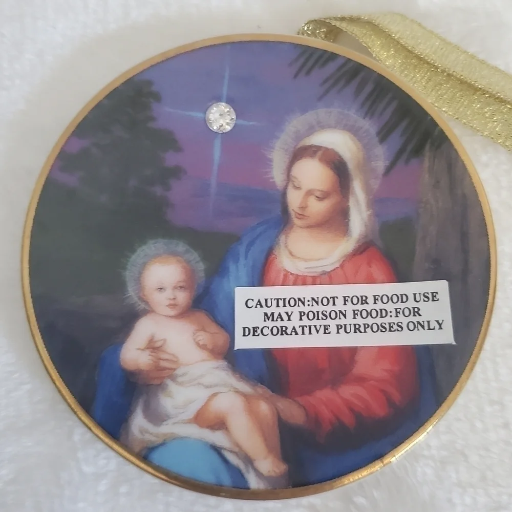 NEW Avon 1998 Porcelain Star of Bethlehem Nativity Ornament 24K Gold Trim